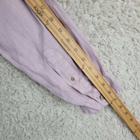 Tailor Vintage Shirt Men's Size XL Purple 100% Linen Button Down Long Sleeve EUC - Picture 10 of 12